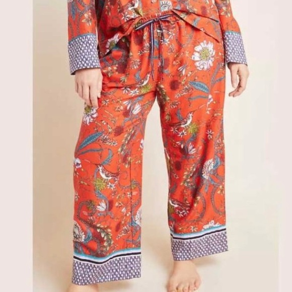 Anthropologie Other - Victoria Garcia for Anthropologie Botanical Pajama Lounge Pants Women's L Red